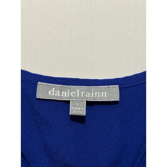 Daniel Rainn Women's Blue V-Neckline Sleeveless Tank Top Size Large - Picture 4 of 5
